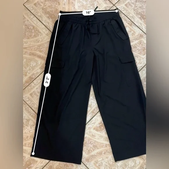 Old Navy Quick Dry StretchTech Black Wide Leg Pants High Waisted - Picture 5 of 9